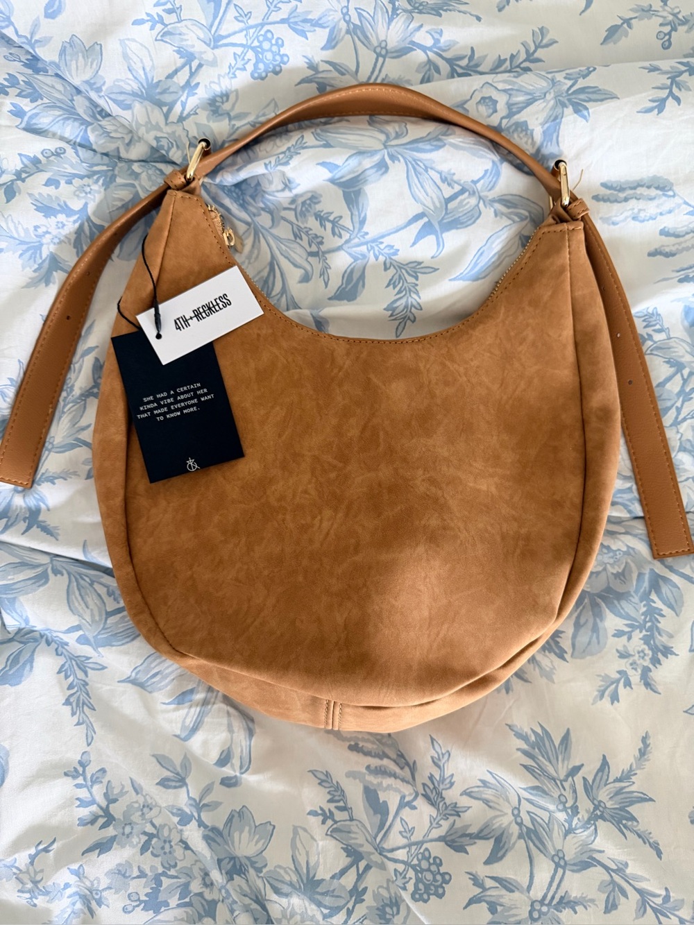 Tan Crescent Shoulder Bag